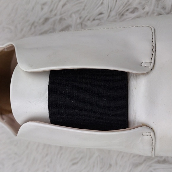 Aska Loyd White Box Leather Pointed-Toe Slip On Elastic Flat Luxury Loafer Shoe - Picture 13 of 16